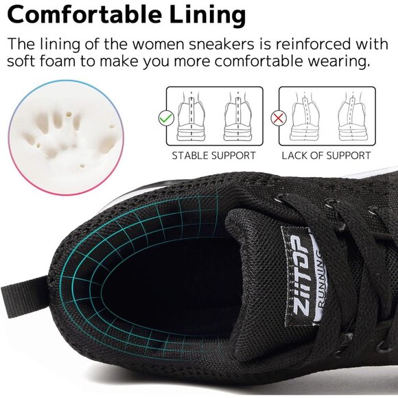 Womens Running Lightweight Air Cushion Walking Tennis Shoes for Women Fashion - Picture 4 of 7